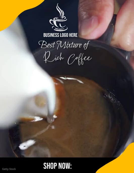Black  Coffee Shop Flyer (us Letter) template