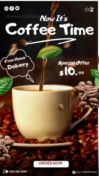 Black Coffee Time  Instagram Story template