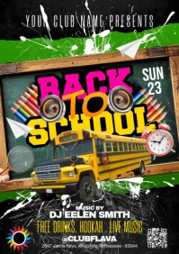 Black Collage Back 2 School A5 template