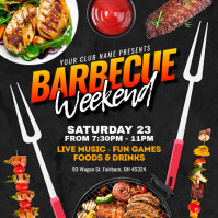 Black Collage Barbecue Instagram Post Instagram-opslag template