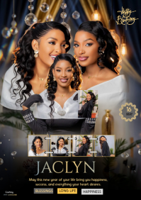 Black Collage Birthday Celebration A4 template