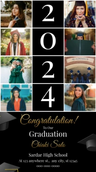Black Collage Black Gold Graduation Wish Inst Instagram Story template