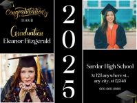 Black Collage Black Graduation Yard Sign template