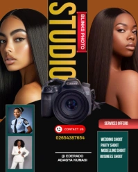 Black Collage Black Modern Photography Studio Promotion Flyer Template Instagram Portrait