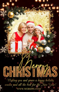 Black Collage Christmas Cards Tabloid Tabloïd template