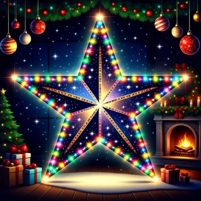 Black Collage Christmas Star Of Light Instagram Post Template ...