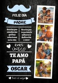 Black Collage Collage Día Del Padre A4 template