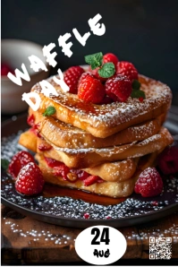Black Collage Dark Waffle Day Design Template Poster