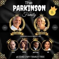 Black Collage Family Tree Instagram Post Instagram-opslag template
