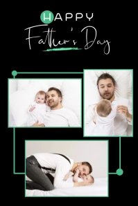 Black Collage Father's Day Collage Poster template