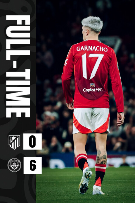Black Collage Football Match Fulltime Template Design  Poster 海报