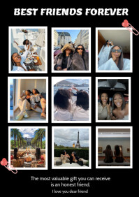 Black Collage Friendship A5 template