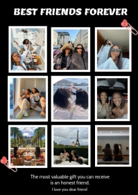 Black Collage Friendship A5 template