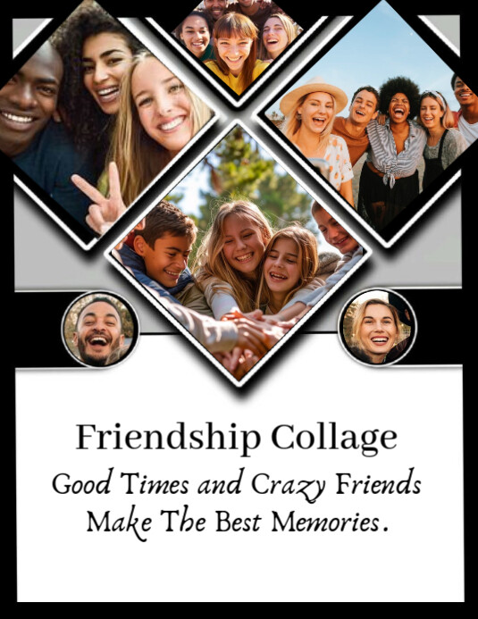 Black Collage Friendship Flyer (us Letter) template