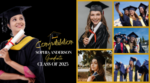 Black Collage Graduation Announcement Digital Display template
