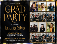 Black Collage Graduation Party Flyer ใบปลิว (US Letter) template