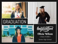 Black Collage Graduation Photo Collage Yard Sign template