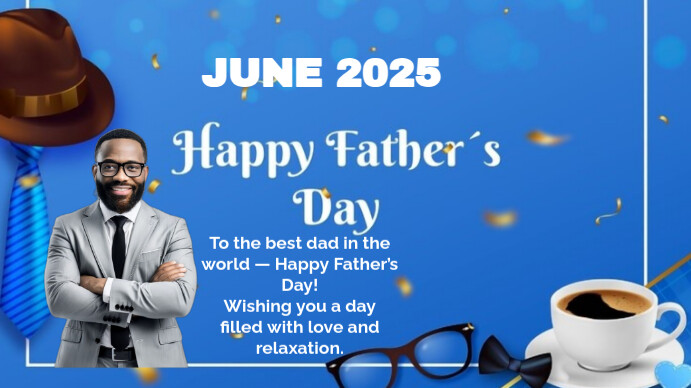 Black Collage Happy Father's Day  Presentation (16:9) template