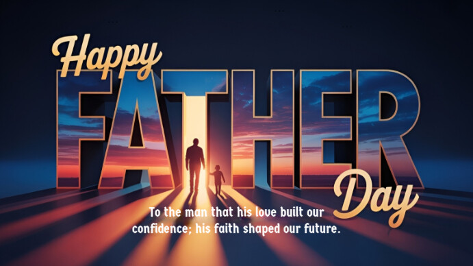 Black Collage Happy Father's Day Quotes Poster Dad And Child Silhouette Design  Digital Display (16: template