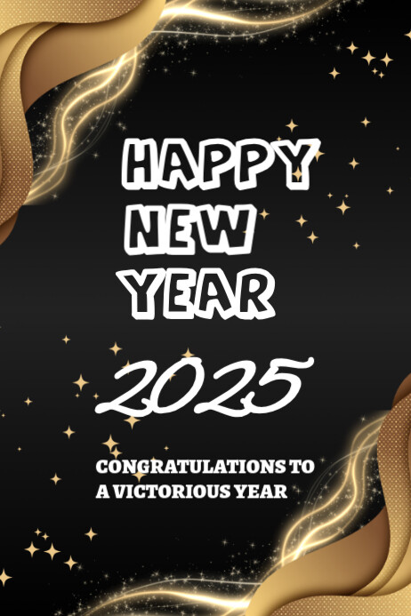 Black Collage Happy New Year Poster Template | PosterMyWall