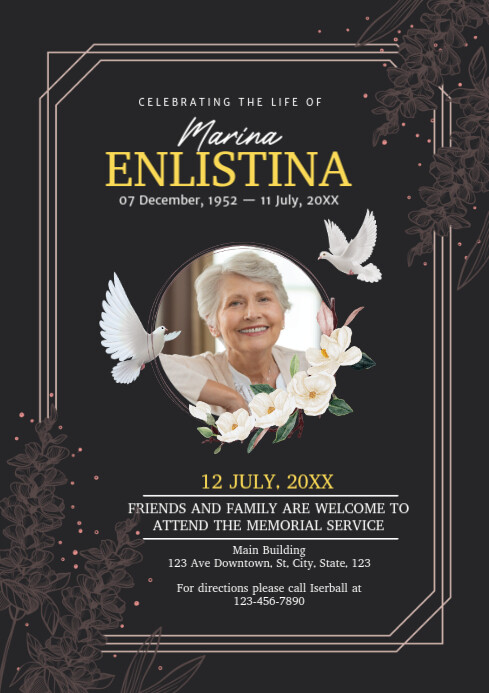 Black Collage In Loving Memory Poster Template A4 | PosterMyWall
