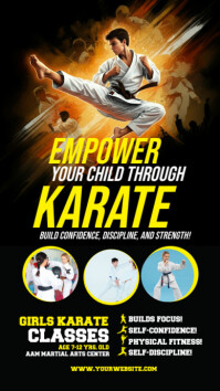 Black Collage Karate Academy Promotion Instagram Story Indaba yaku-Instagram template