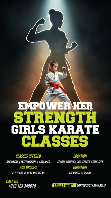 Black Collage Karate Academy Promotion Instagram Story template