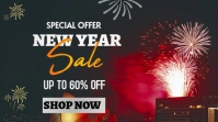 Black Collage New Year Sale Promotion Youtube Channel Cover Photo template