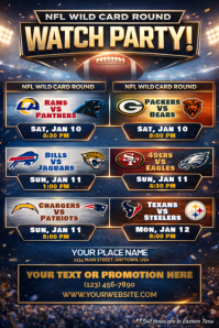 Lilla NFL Watch Party Poster Template