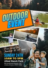 Black Collage Outdoor Event A5 template