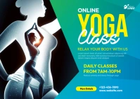 Black Collage Yoga Ad Template Postcard Postkarte