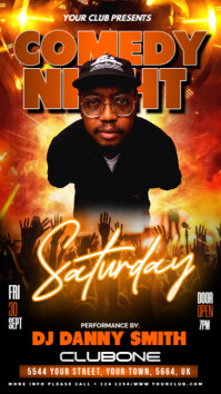 Black Comedy Night Party Flyer Instagram Story template