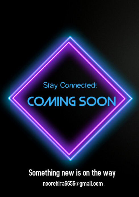 Black Coming Soon Announcement Posters A4 Template | PosterMyWall