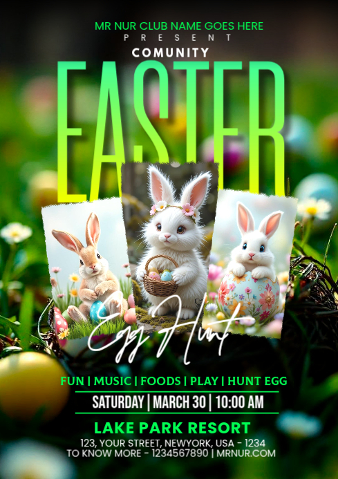 Black Community Easter Egg Hunt A1 Template | PosterMyWall