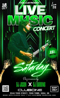 Black Concerts And Bands Music Flyer Us Legal template
