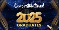 Black Congratulations 2025 Graduates Facebook Shared Image template