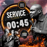 Black Countdown to Service Instagram Post Video template