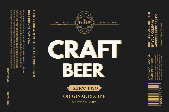 Black Craft Beer Label Template | PosterMyWall