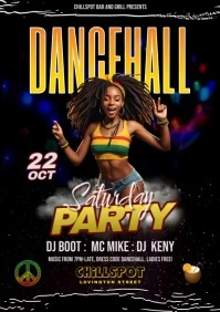 Black Dark 3d Party Flier A5 template