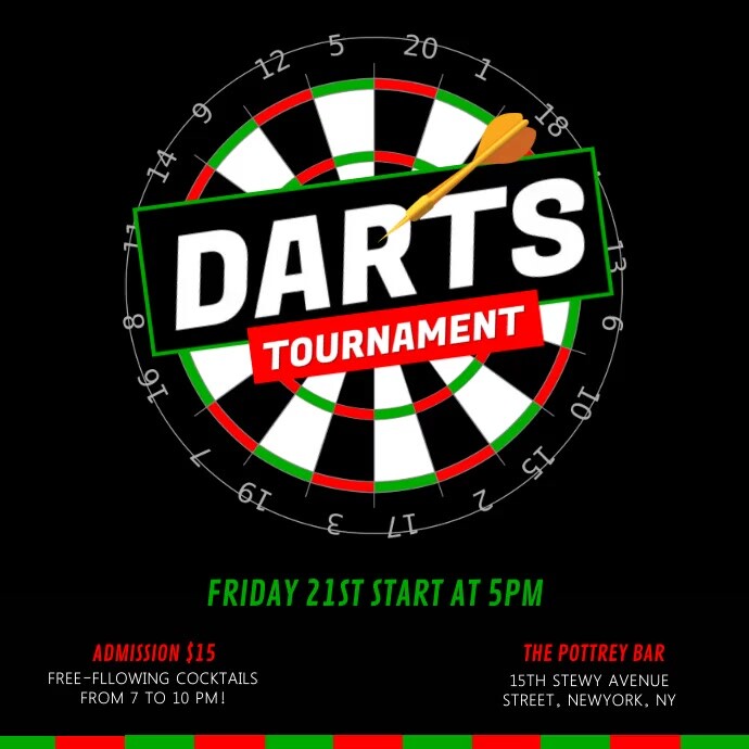 Copy of Black Dart Tournament Square Video | PosterMyWall Copy of Black Dart Tournament Square Video | PosterMyWall