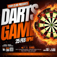 Black Darts Game Event Instagram Post Video template