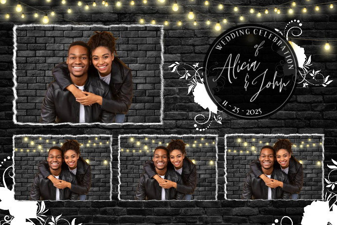Black Design Wedding Photobooth Template | PosterMyWall