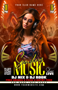 Zwart DJ Music Event Halv side bred Template