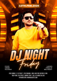 Black DJ Night Event A6 Video template