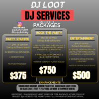 Black Dj Package  Instagram Post template