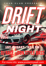 Black  Drift Night  A4 template