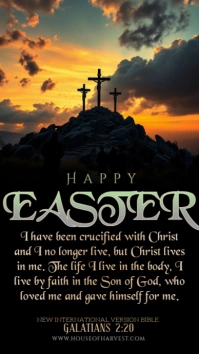 black easter cross digital display backgrounds template
