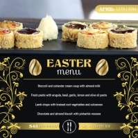 Black Minimalistic Easter Menu Template Square (1:1)