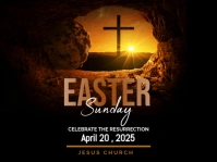 Black  Easter Sunday , Celebrate The Resurrection Flyer Yard Sign Rótulo de jardín template