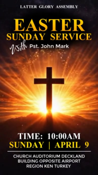 Black Easter Sunday Service Instagram Story Video template